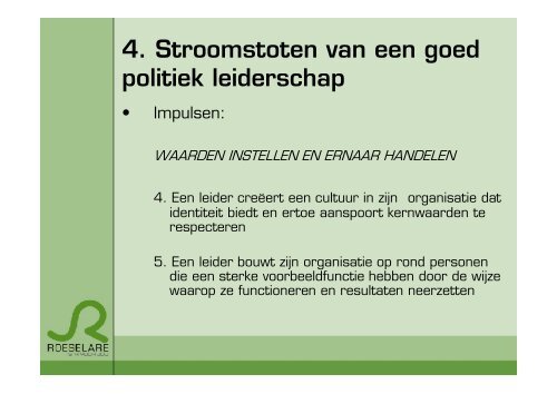 Innovatie vraagt politiek leiderschap - Kenniscentrum Vlaamse Steden
