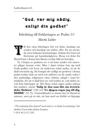 Luther: Utläggning av Psalm 51 - Lutherläsaren