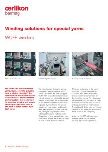 Winding solutions for special yarns WUFF winders - Oerlikon ...