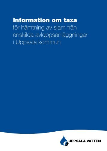 Taxa för slam från enskilt avlopp - Uppsala Vatten