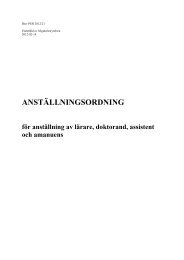 Anställningsordning för anställning av lärare - Konstfack