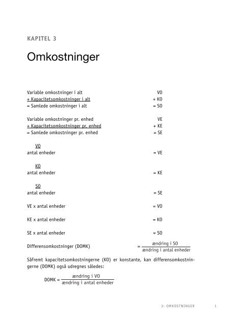 Omkostninger - Serviceoekonomi - Økonomi for service og ...