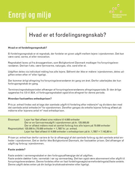 Energi og miljø - Boligkontoret Danmark