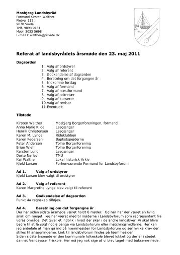 Referat årsmødet - Mosbjerg-Tolne