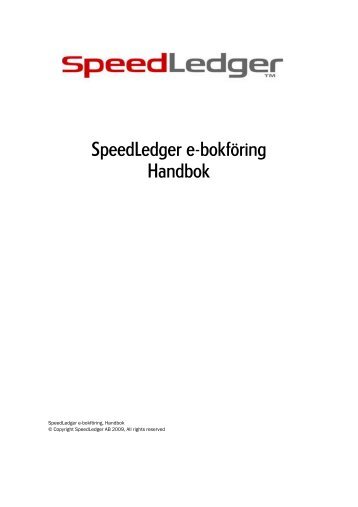 SpeedLedger e-bokföring Handbok