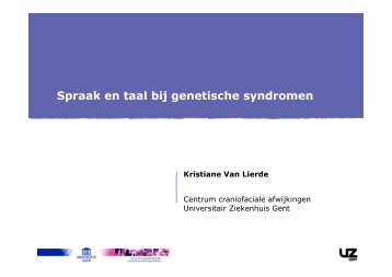 Spraak en taal bij genetische syndromen - Sig