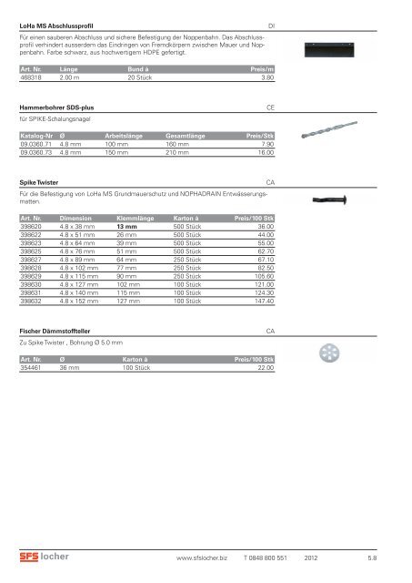 Preisliste ® Geokunststoffe Entwässerungsmatten