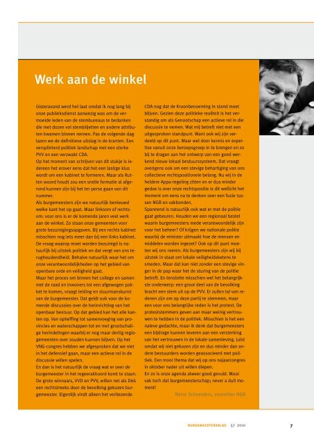 Burgemeestersblad 57 - Nederlands Genootschap van Burgemeesters