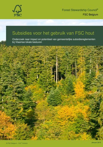 Rapport 'Subsidies voor het gebruik van FSC hout'