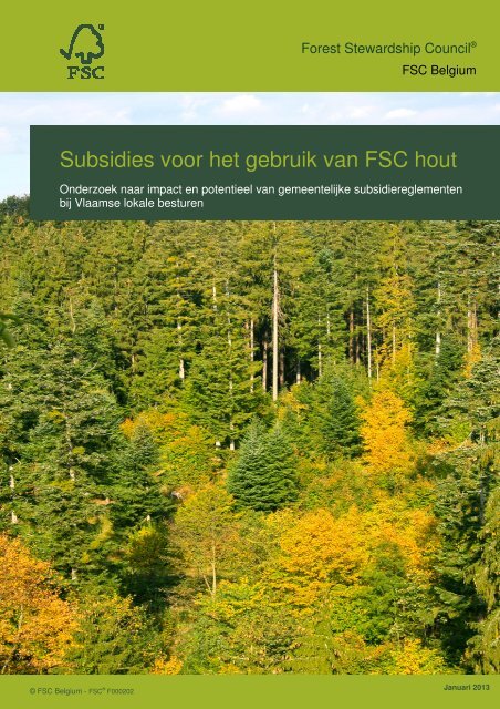 Rapport 'Subsidies voor het gebruik van FSC hout'