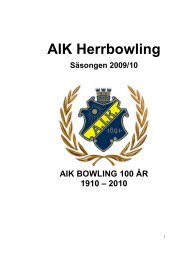 Årsberättelse AIK Bowling