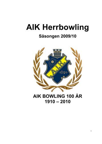 Årsberättelse AIK Bowling