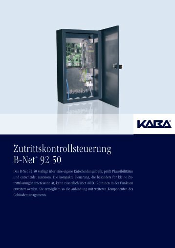 Zutrittskontrollsteuerung B-Net® 92 50 - Bavaria Zeitdienst ...