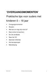 'OVERGANGSMOMENTEN' Praktische tips voor ouders met ...