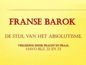 De Barok in Frankrijk - Colegio Arubano