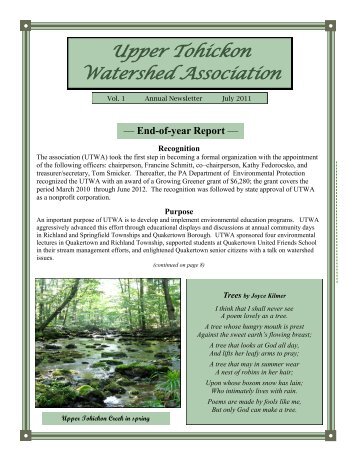Upper Tohickon Watershed Association