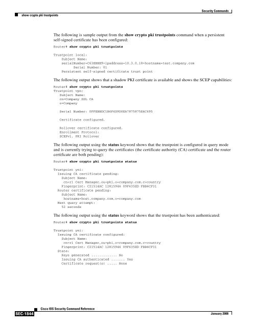 Cisco IOS Security Command Reference