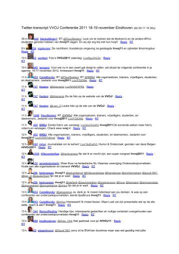 Twitter-transcript VVOJ Conferentie 2011 18-19 november Eindhoven