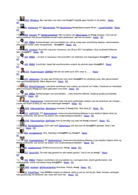 Twitter-transcript VVOJ Conferentie 2011 18-19 november Eindhoven