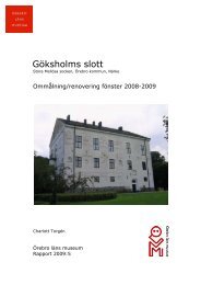 Göksholms slott Renovering av fönster - Örebro läns museum