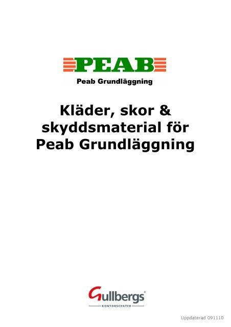 Kläder, skor & skyddsmaterial för Peab Grundläggning