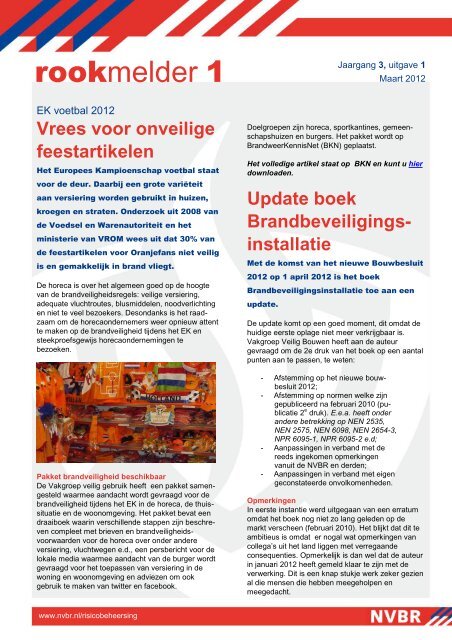 nvbr brandbeveiligingsinstallaties