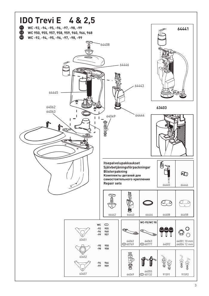 WC-istuimen käyttö-, asennus- ja huolto-ohjeet Trevi WC Bruks ... - Ido