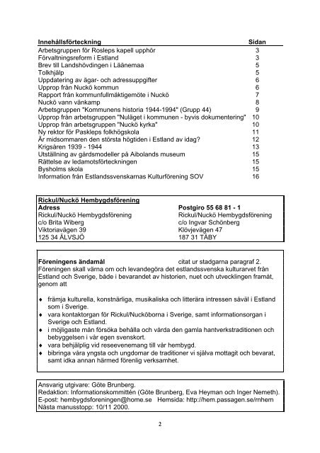 Medlemsblad 3 2000 - Rickul-Nuckö hembygdsförening