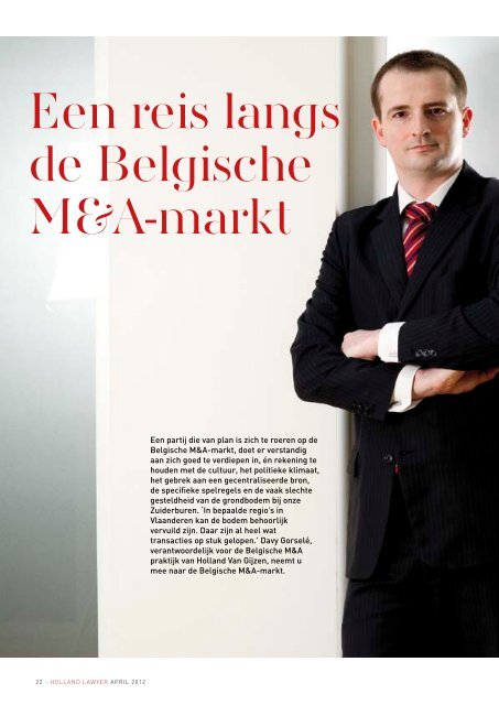 Holland Lawyer - M&A Special, april 2012 - Holland Van Gijzen