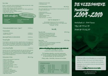 Klik hier voor onze feestfolder - Vleeshoeve