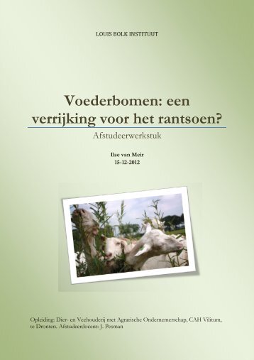 Voederbomen: een verrijking voor het rantsoen? - Praktijknetwerk ...