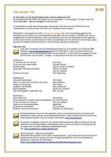 Tien Gouden Tips - Openbare Bibliotheek 's-Hertogenbosch
