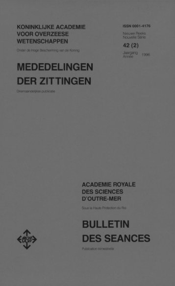 mededelingen der zittingen bulletin des seances - Royal Academy ...