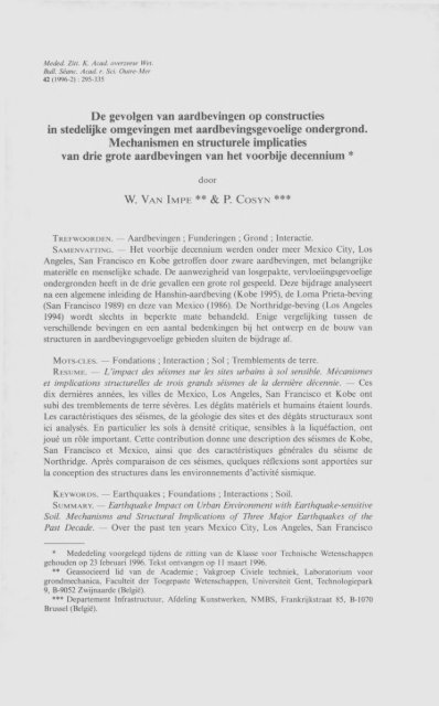 mededelingen der zittingen bulletin des seances - Royal Academy ...