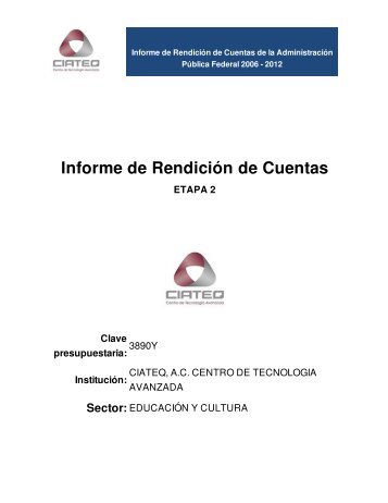 Informe de Rendición de Cuentas - Ciateq