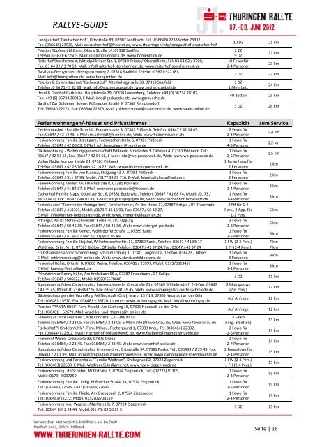 RALLYE-GUIDE - Thüringen Rallye