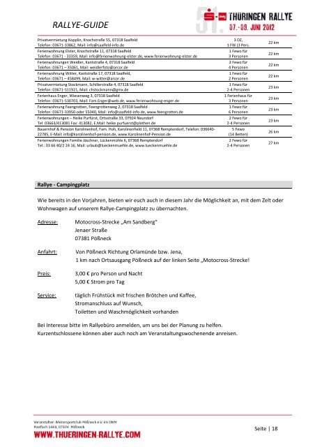 RALLYE-GUIDE - Thüringen Rallye