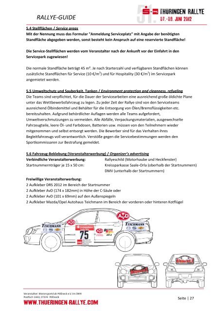 RALLYE-GUIDE - Thüringen Rallye