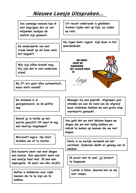 Nieuwe Loesje Uitspraken