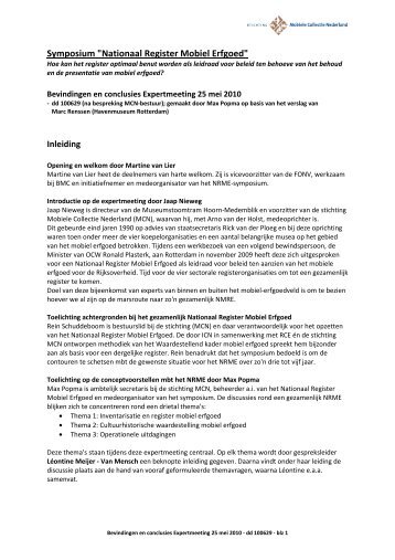 Bevindingen en conclusies Expertmeeting 25 mei 2010 - Mobiele ...