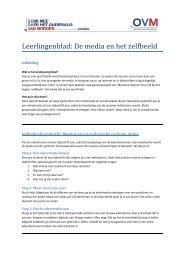 Leerlingenblad: De media en het zelfbeeld - Onderwijs van morgen