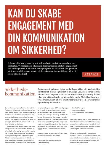 kan du skabe engagement med din kommunikation om ... - Operate