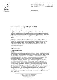 Sammanfattning av Projekt Ridtjänster 2009 - Ålands miljö