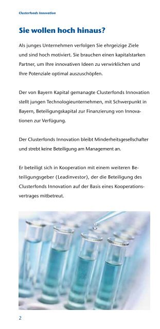 Clusterfonds Innovation - Bayern Kapital