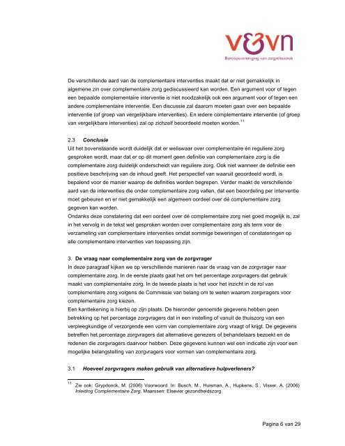 Notitie Complementaire Zorg - Verpleegkundigen & Verzorgenden ...