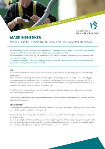 SDE-Maskinsnedker - Syddansk Erhvervsskole