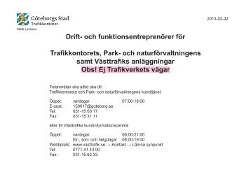 Kontaktlista drift- och funktionsentreprenörer