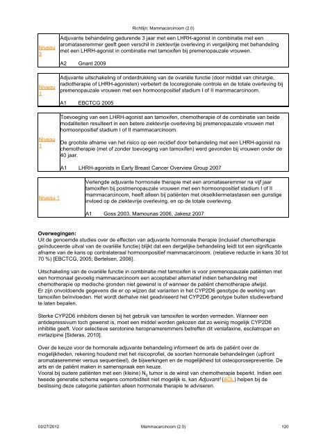 Richtlijn: Mammacarcinoom (2.0) - Kwaliteitskoepel