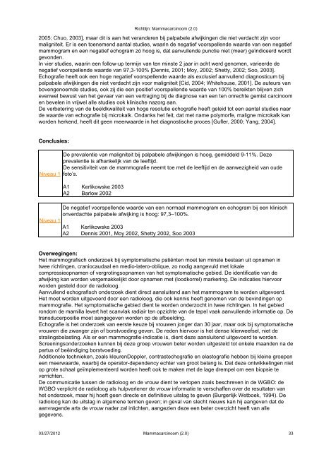 Richtlijn: Mammacarcinoom (2.0) - Kwaliteitskoepel