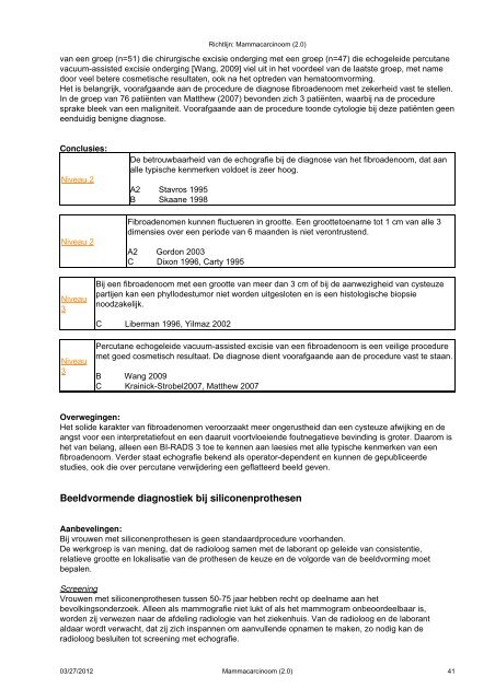 Richtlijn: Mammacarcinoom (2.0) - Kwaliteitskoepel